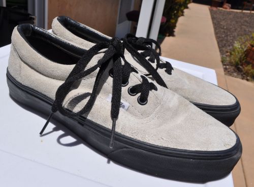 Vans Cream & Black Suede Sneakers 